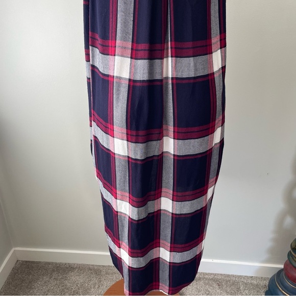 Rails Plaid Sleeveless Tunic Button Down Red Blue Long Longline Maxi Size XS - Picture 8 of 10